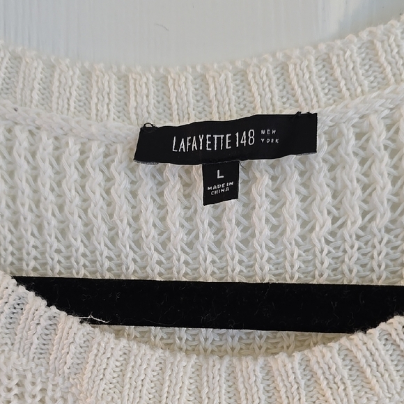 LAFALLETE 148 Knit Short Sleeve Sweater L - Picture 2 of 7